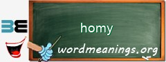 WordMeaning blackboard for homy